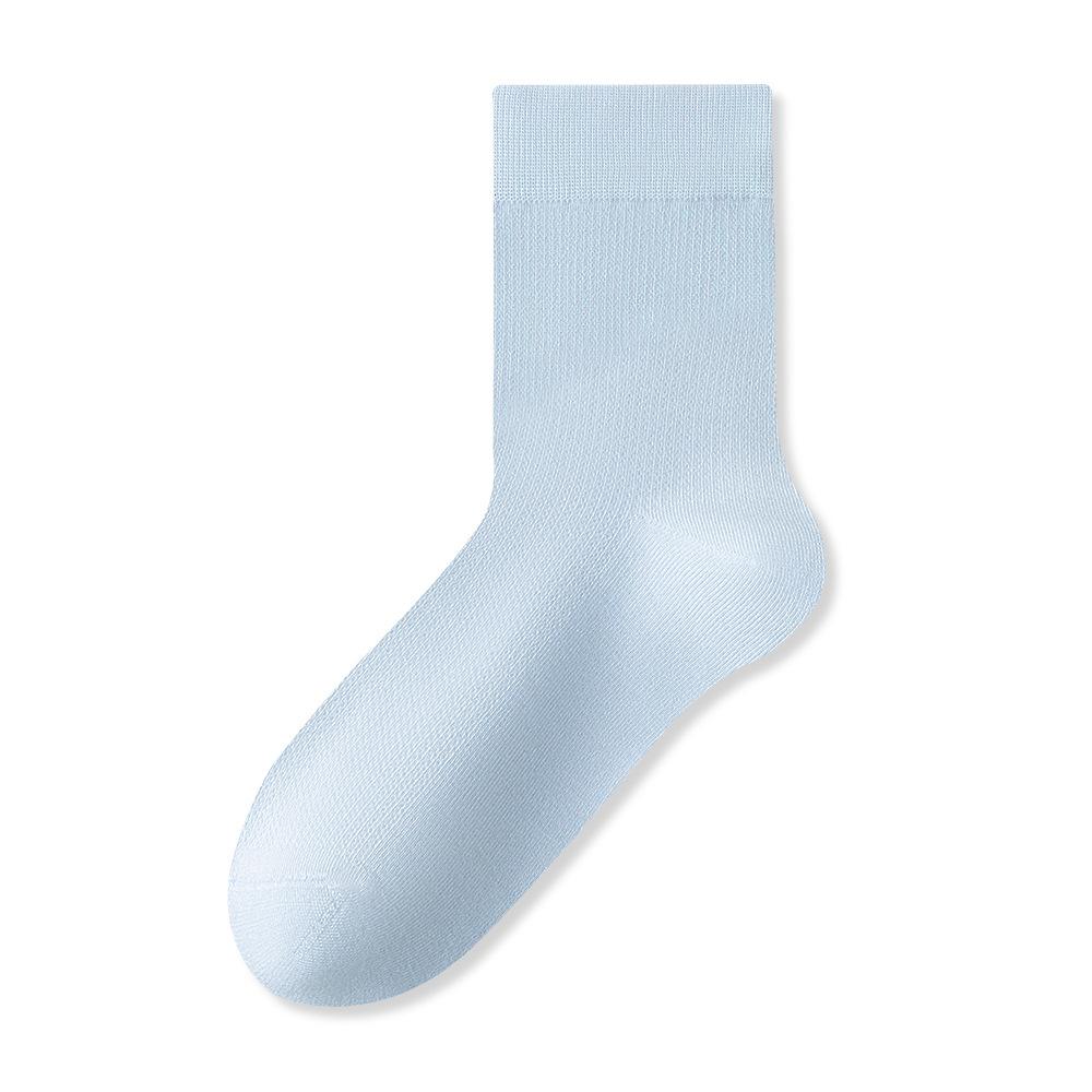 Women's Summer Thin, Cool Modal Ice Socks, Mid-calf Socks, Antibacterial, Deodorizing, Breathable, White, Boneless