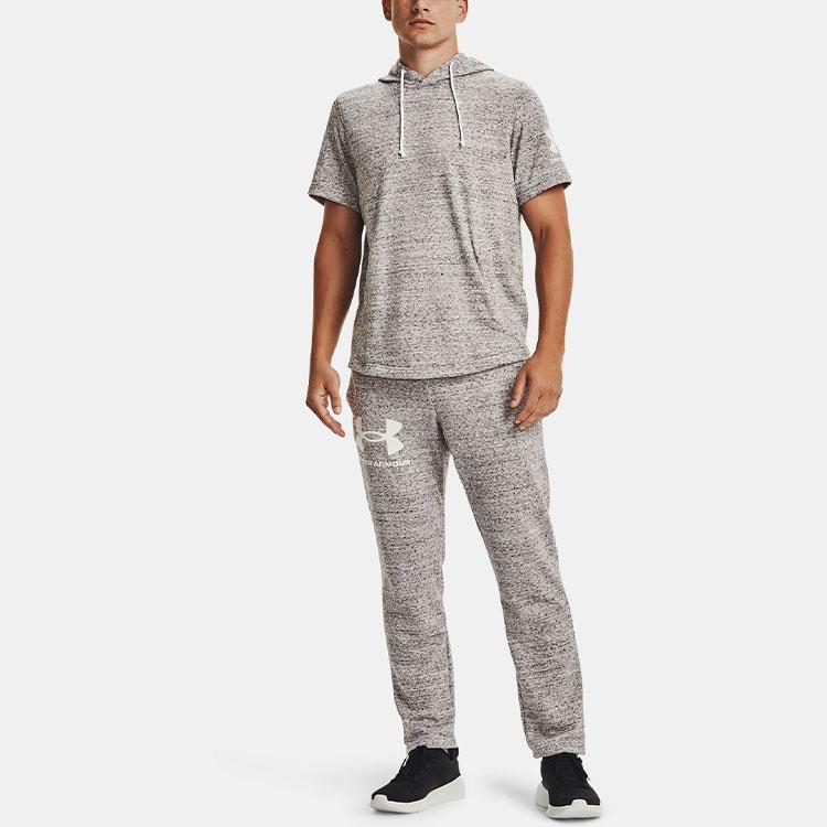 Under Armour Colorblock Logo Joggers With Breathable Fabric Men Bottoms Grey 1361644-112