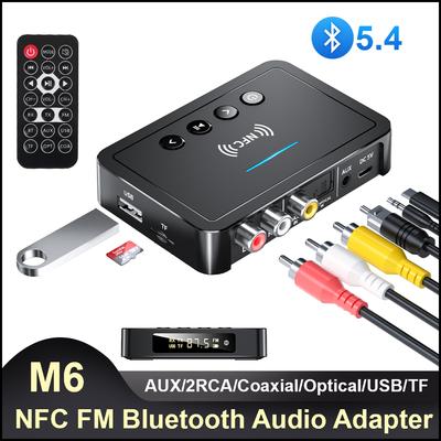 Bluetooth приемник передатчик 3,5 мм AUX/RCA/USB U диск/TF вход пульт дистанционного управления универсальный Bluetooth 5.4 цифровой адаптер M6