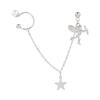 Angel Cupid, star earrings, female fringed pearl long ear clips, one pair of fairy personality single earrings.