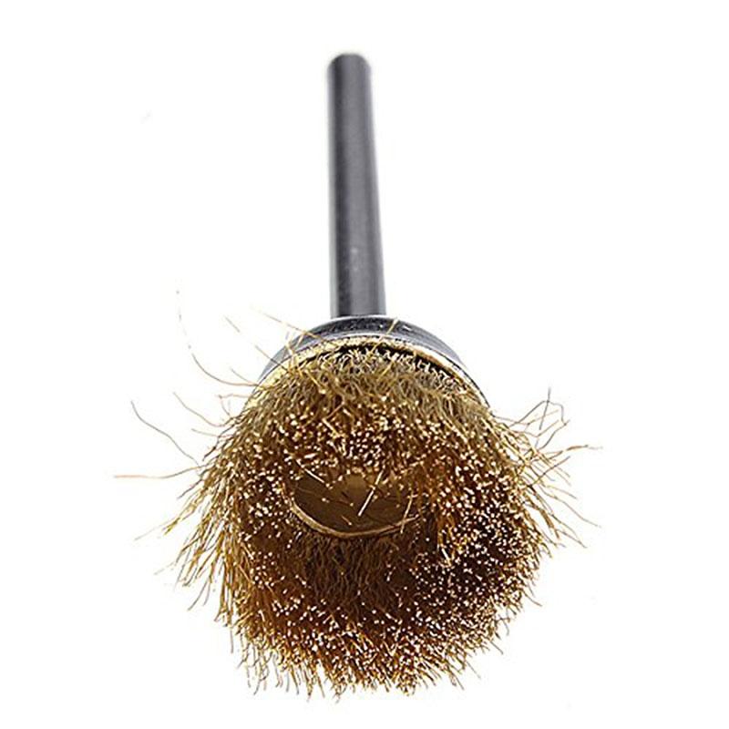 

1 шт. 3 мм хвостовик полировальная латунная проволочная щетка для колесиков вращающийся инструмент для очистки