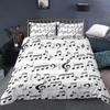 3D Digital Printing Music Theme Duvet Cover Set Piano Note Pattern Quilt Cover Pillowcase Music Lover Bedroom Decorative Bedding 3pcs