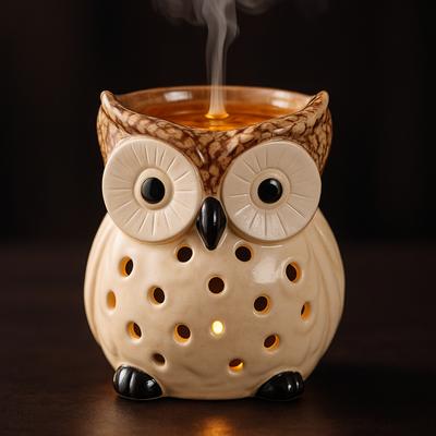 Keramická sova Aromaterapeutický hořák Ekologický Tepelně odolný Hořák na vonné svíčky Relaxační Ručně vyráběný Kadidelnice Vnitřní dekorace