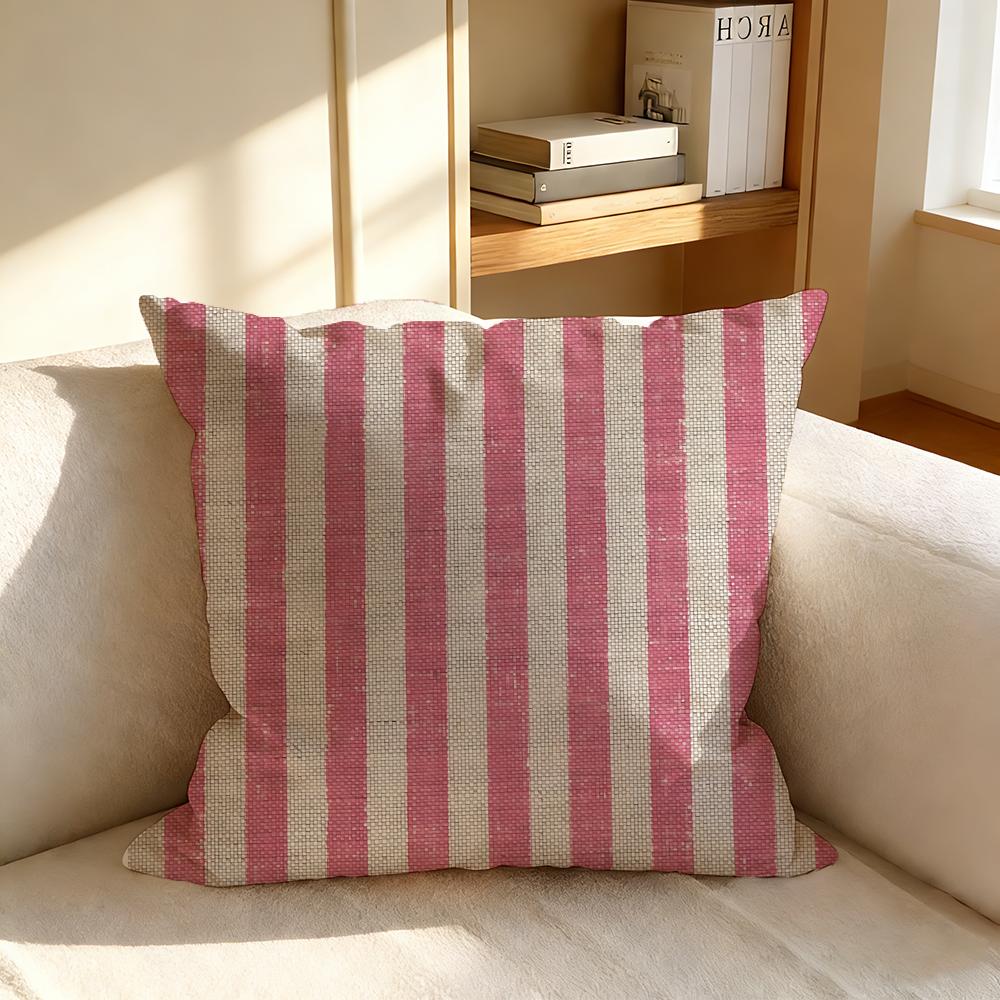 P-Stripes Cushion Cover Square Cushion Cover, Vintage Soft Sofa Pillow Case, Home Decoration And Protective Cover