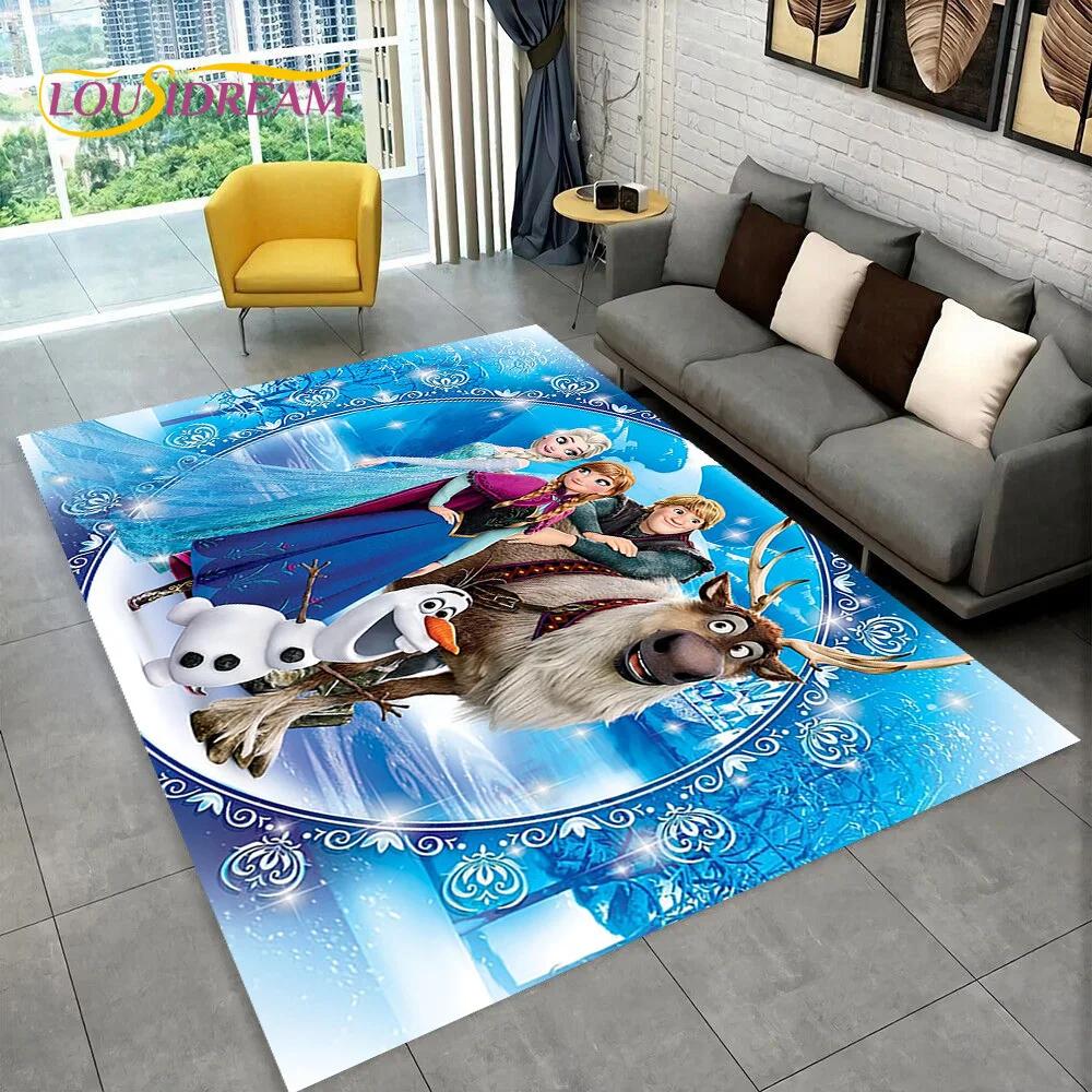 Frozen Elsa Princess Snow Queen Cartoon Carpet Rug for Home Living Room Bedroom Sofa Doormat Decor,Kid Non-slip Floor Mat