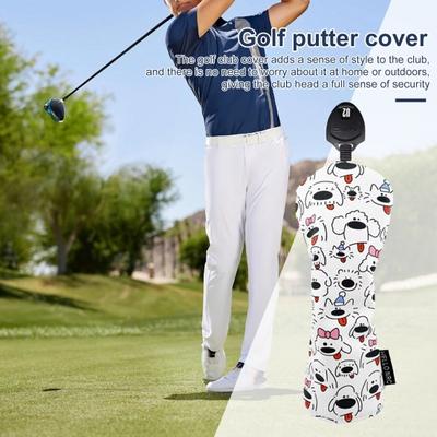 Golf Club Cover for Drivers Fairway Woods Hybrids Mallet Putter Headcover Cartoon Puppy Design Golf Club Protector
