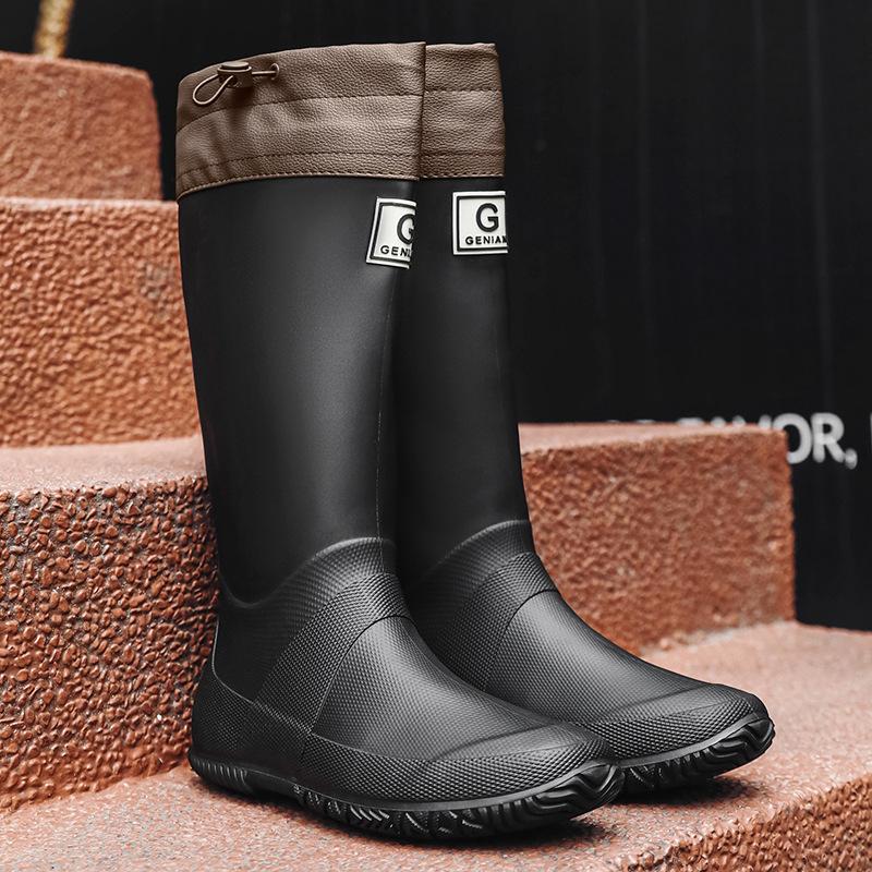 Foldable parent-child rain shoes men's and women's bundle waterproof shoes portable rain boots outdoor camping long water boots