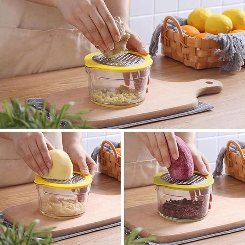4-in-1 Citrus Lemon Orange Juicer Manual Hand Squeezer with Built-in Measuring Cup and Grater