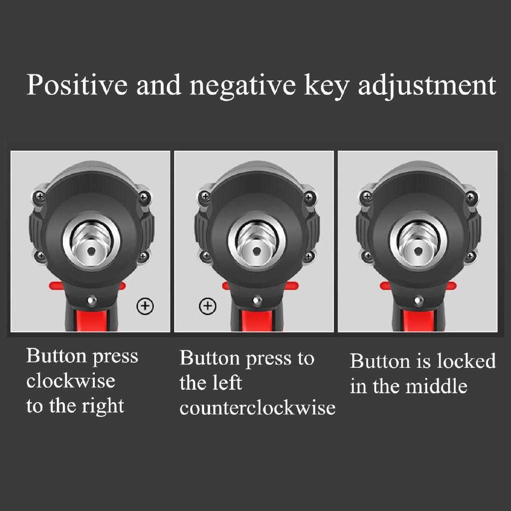 198VF 320NM-520N.M Brushless Motor Rattle Set Li-ion Battery Cordless Electric Impact Wrench 250*110*75mm