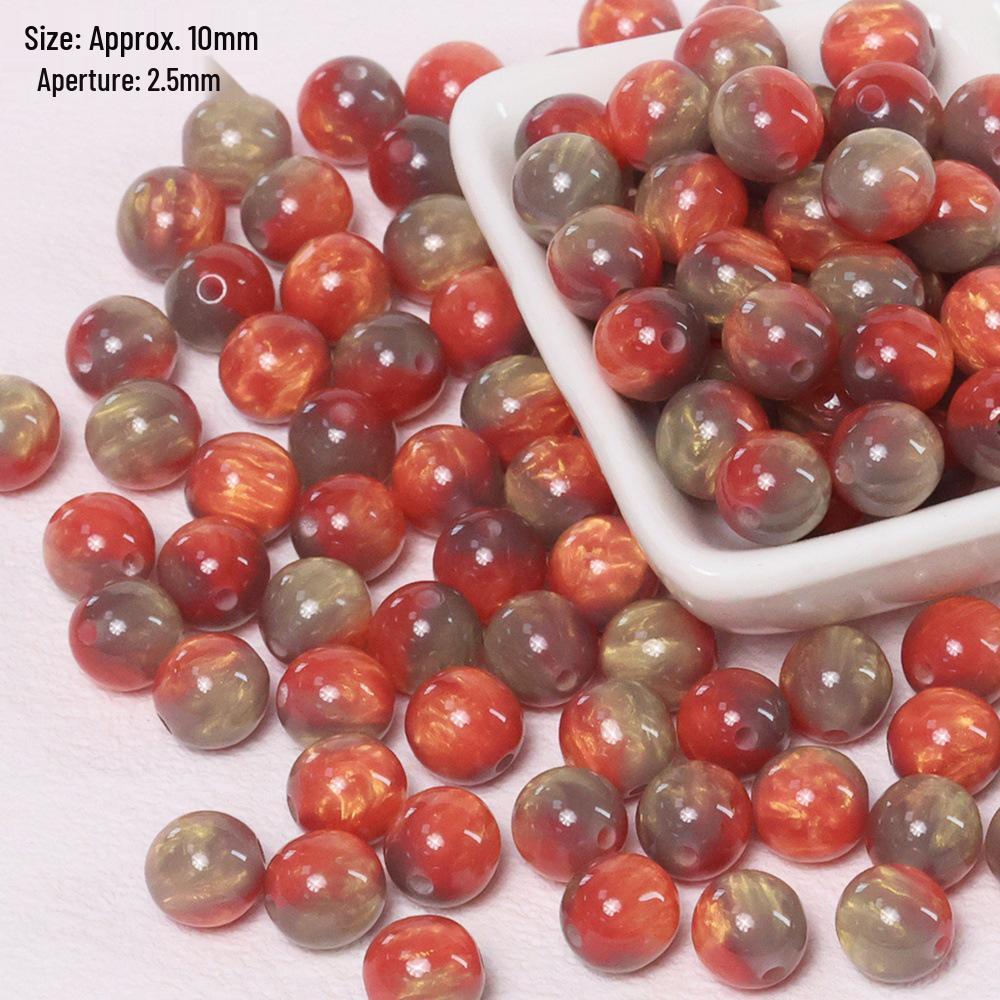 8-12mm Two-Color Iridescent Resin Beads for DIY Jewelry Making