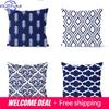 Navy Blue Cushion Geometric Pillowcase Decorative Pillow Home Decor Throw