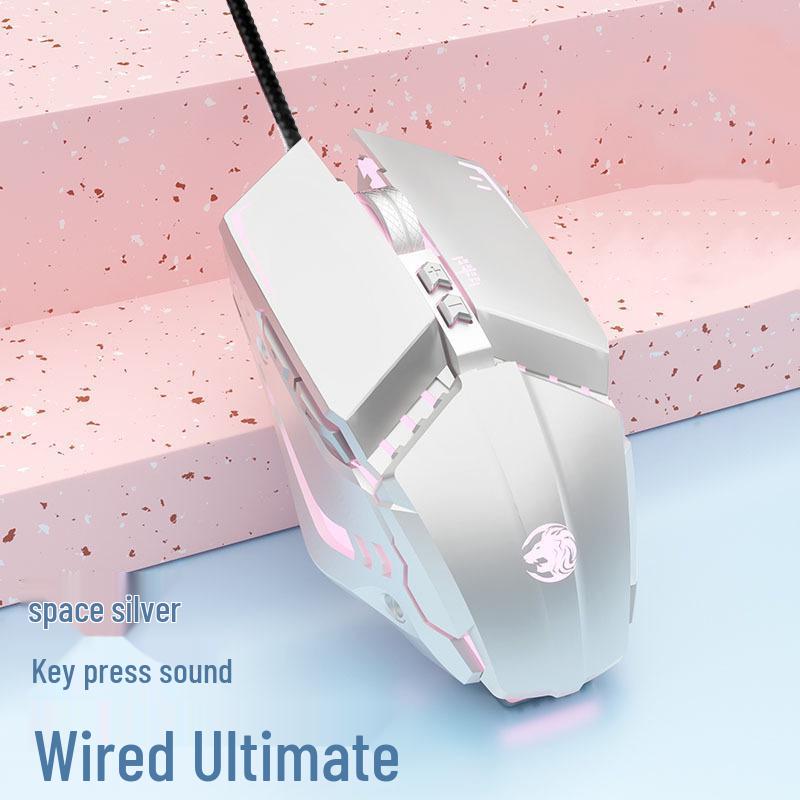 Silent Wired Gaming Mouse with Macro Functionality for Esports and Office Use