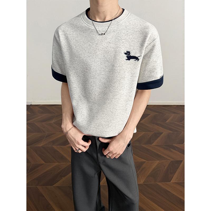 

Summer Solid Color Men s Short Sleeved T-shirt Thin Business Men s Casual Sports T-shirt XL світло-сірий колір