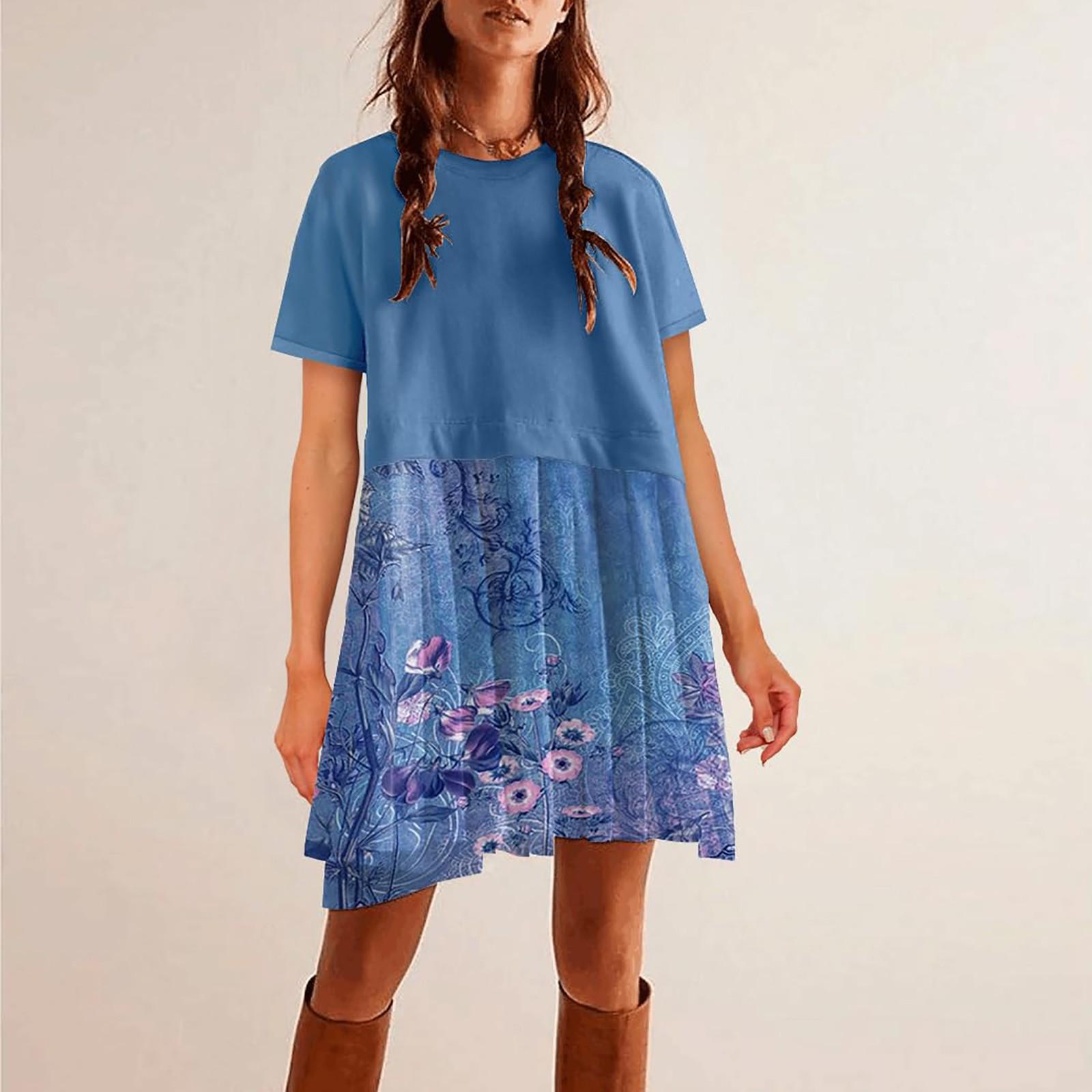 Женское милое плиссированное платье в стиле пэчворк — фото 15