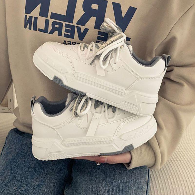 

Popular Hong Kong style thick baseplate shoes women s 2025 spring and autumn new niche versatile casual shoes sports little white shoes 40 сірий колір