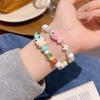 Cartoon Cute Ceramic Fish Frog Beaded Elastic Rope Bracelet Women Jewelry Accessories Gifts