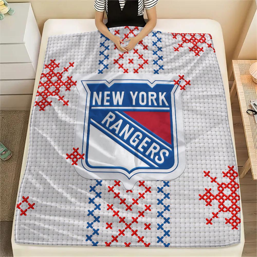 New York Rangers Flannel Blanket, High Quality Comfortable for All Seasons, Home Decor, Warmth and Comfort
