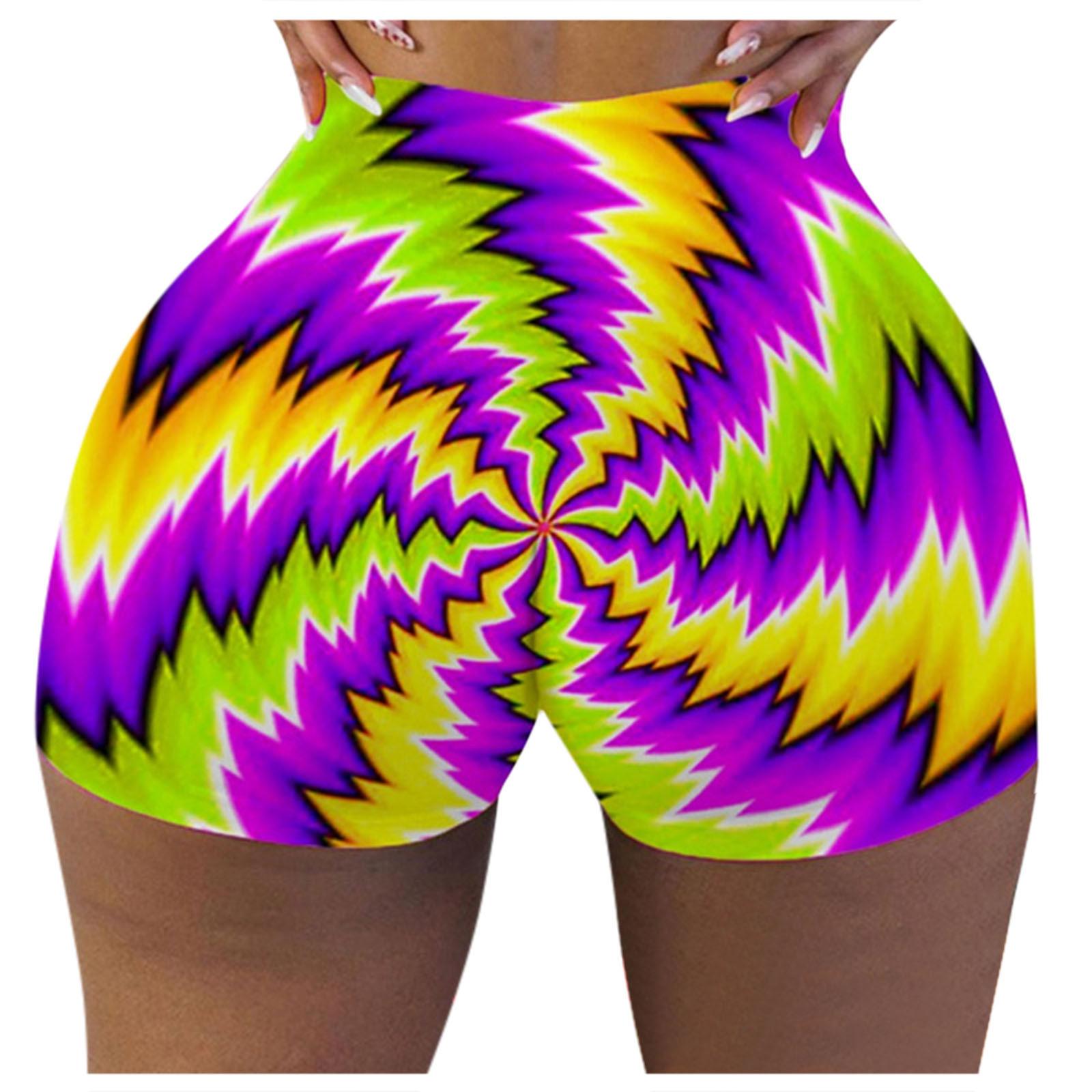 

Женские модные тонкие популярные забавные слова с принтом, спортивные шорты, шорты с подтяжкой ягодиц, трусики S фиолетовый