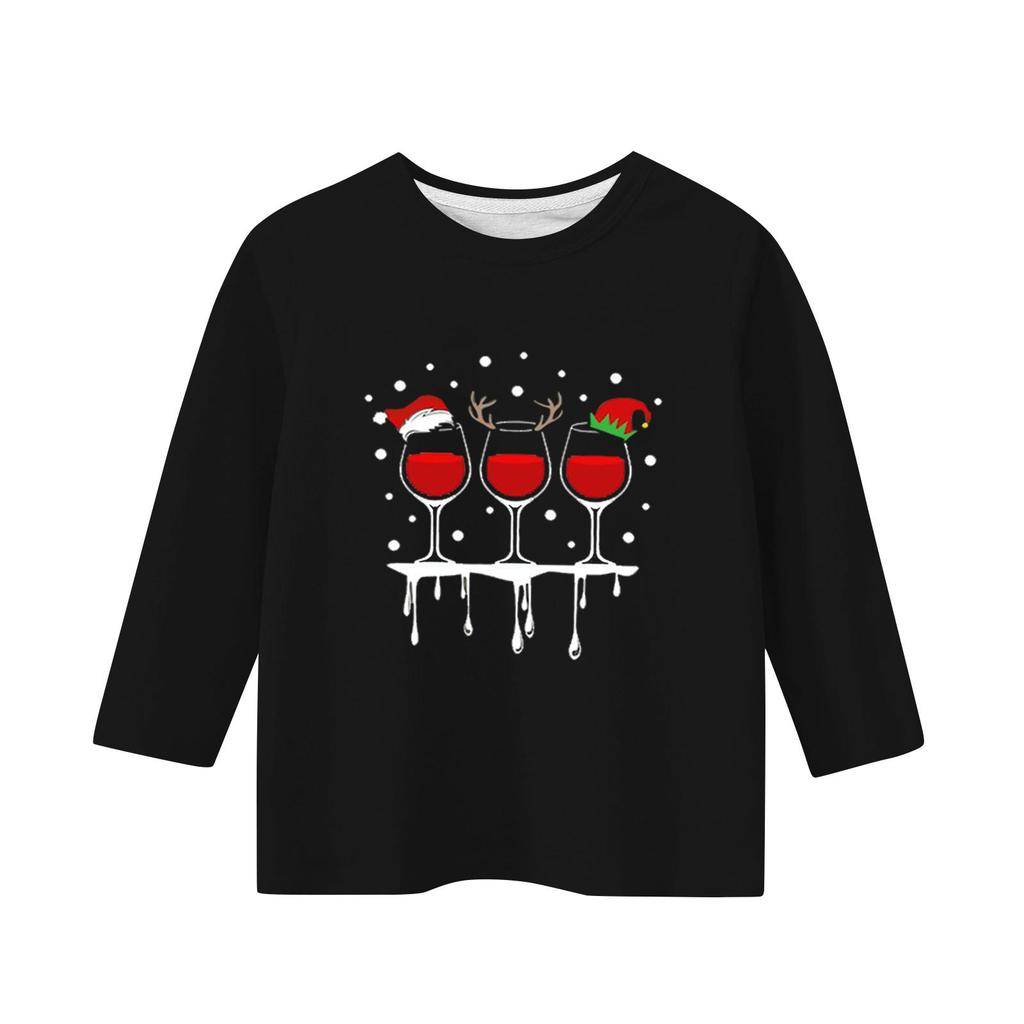 Tricou casual cu mâneci 3/4 pentru copii, cu gât rotund și imprimeu pentru Ziua Independenței