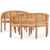 3 Piece Garden Lounge Set Solid Wood Teak