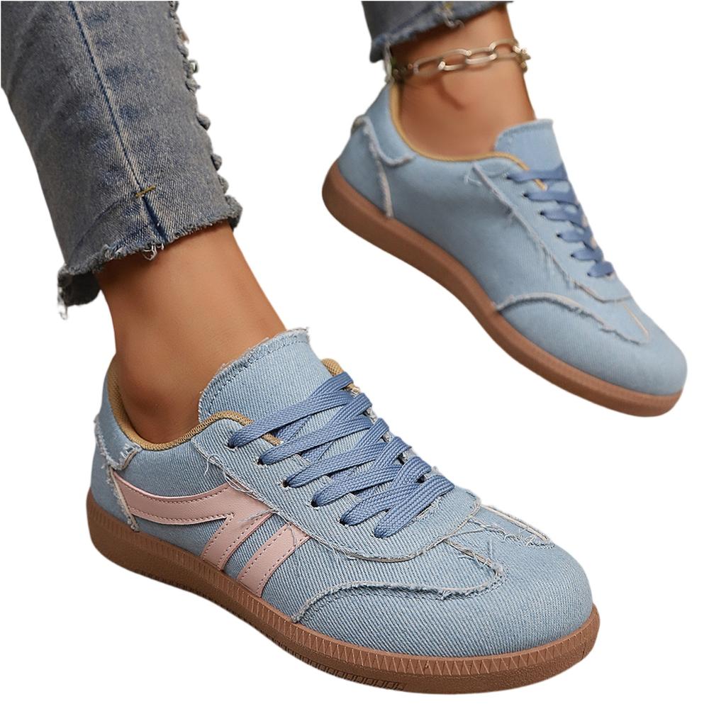 Women's Suede Casual Athletic Shoes Lightweight Low Top Lace Up Sneakers Comfortable Walking Footwear for Everyday Use
