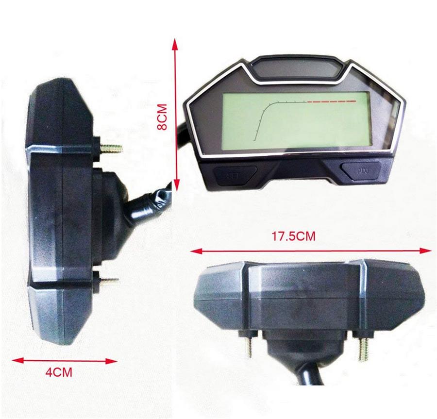 Motorcycle Speedometer Odo RPM Speed Fuel Gauge Kph Mph Water Temp Oil Meter