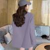 Women's Gray Petite Korean-Style Suit Jacket - Spring/Autumn 2025 Casual High-End Design