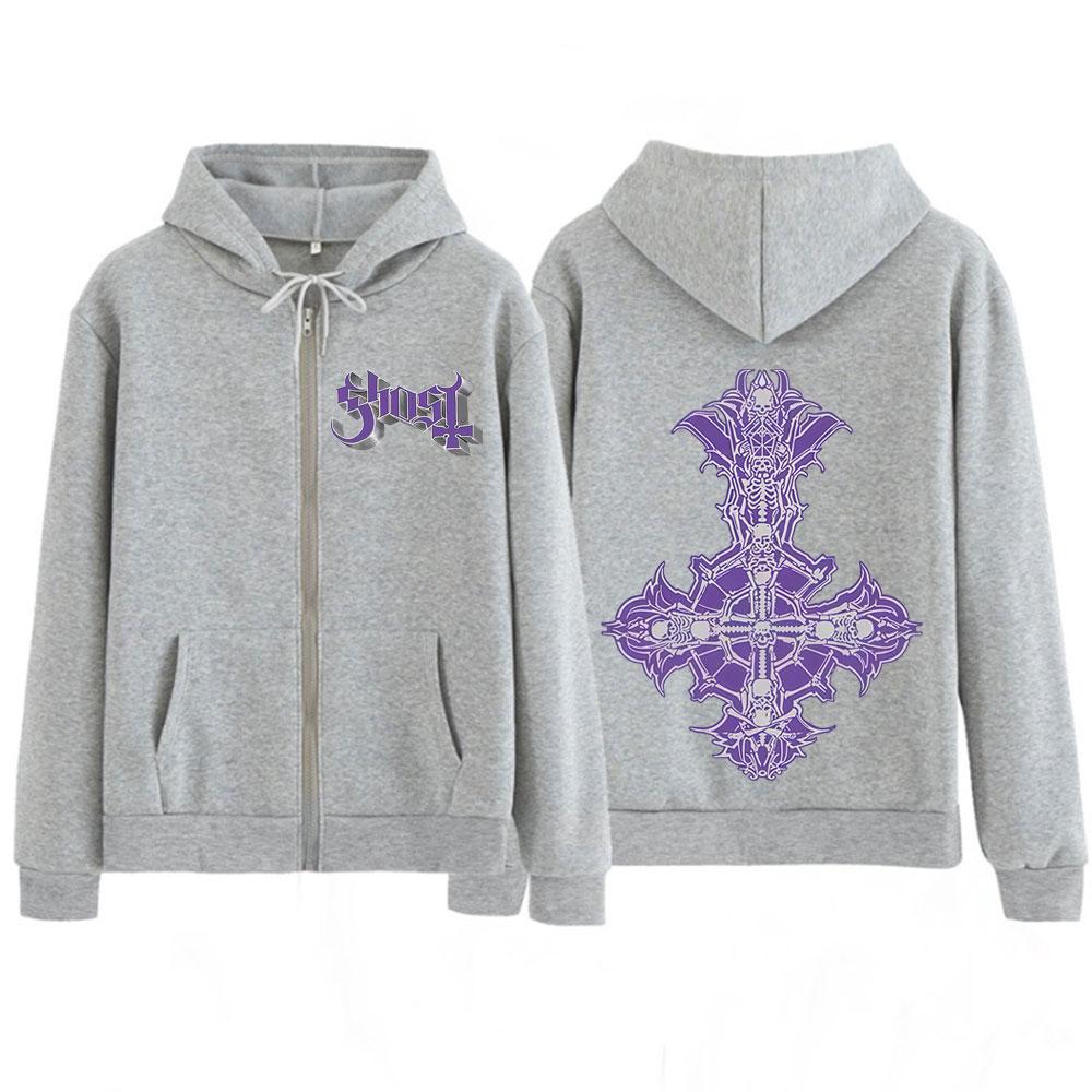 Ghost Skeletour World Tour Album Harajuku Zipper Hoodies Unisex Gothic Oversized Zip Up Sweatshirts Harajuku Hip-hop Coat