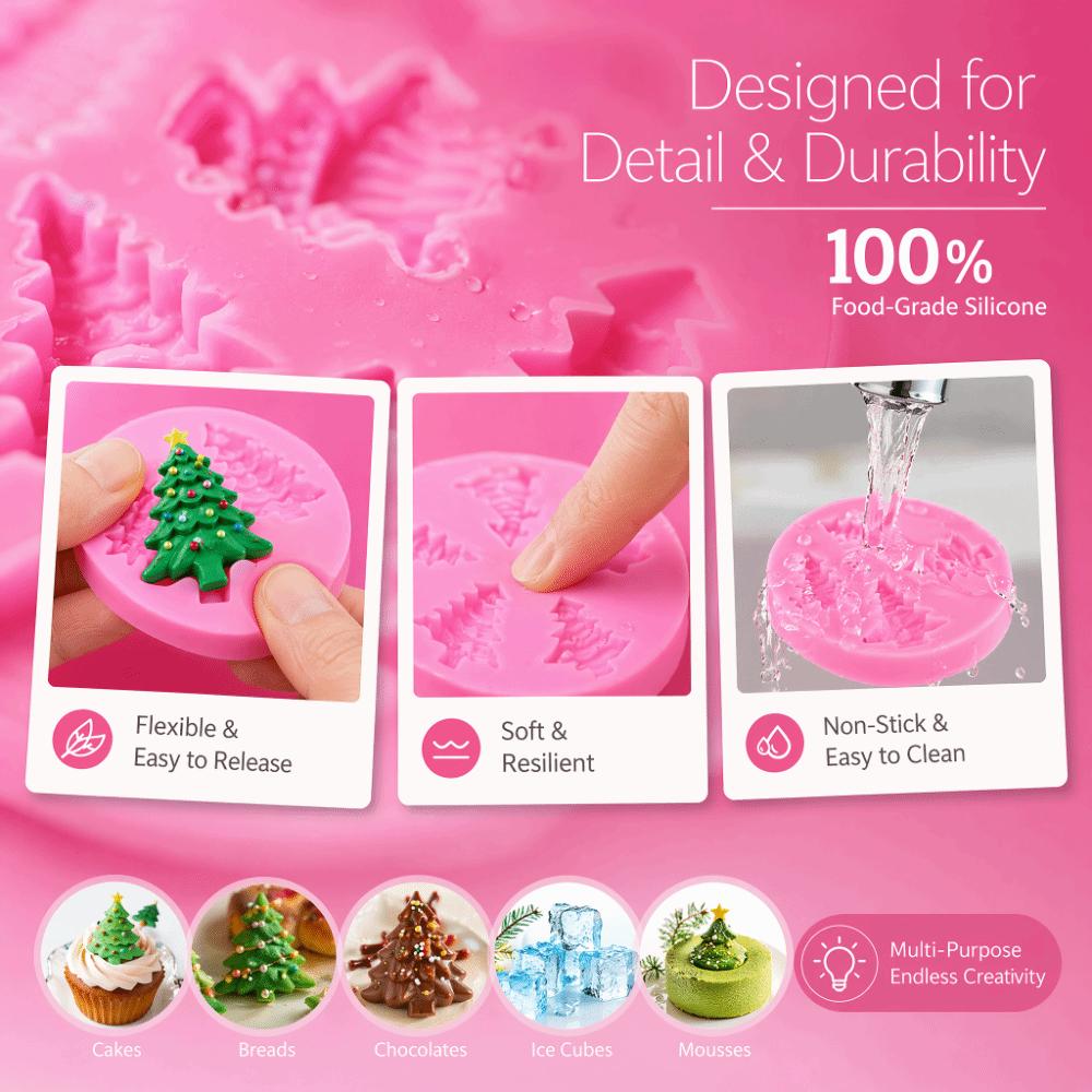 Round Shape Silicone Fondant Mold Tree Cavities Chocolate Baking Mold Cake Decoration