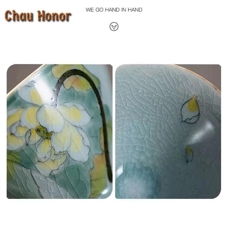 80ml Borneol Glaze Cone Ceramic Tea Cup Creative Pure Hand-painted Hat Teacup Can Raise Single Cup Kung Fu Tea Master Cup Gifts