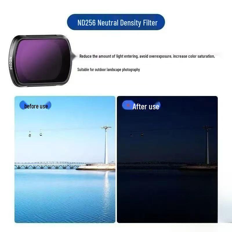 DJI Pocket 3 Filter Set: Wide-Angle, UV, Black Soft, ND Dimming, Light Transmission, and Brightness Adjustable Filters.