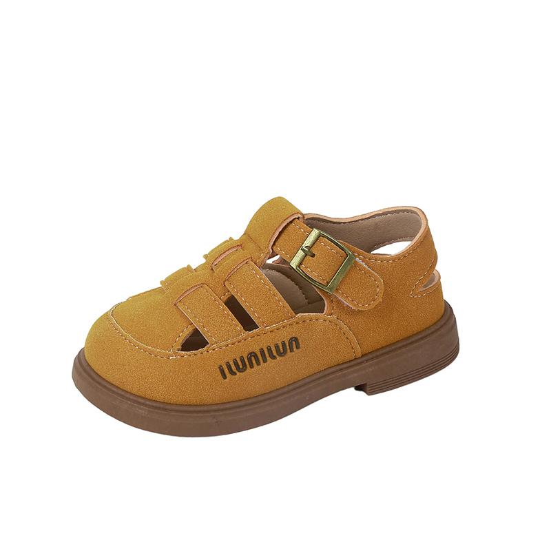 Children's Baotou Sandals Summer New Soft Bottom Girls' Hollow Beach Shoes Boys' Weaving Roman Buchen Shoes