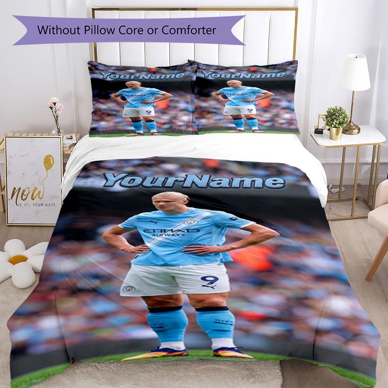 Haaland 199 Customize Your Name Bedding Set Breathable Duvet Cover with Pillowcases Home Decoration Birthday Gift