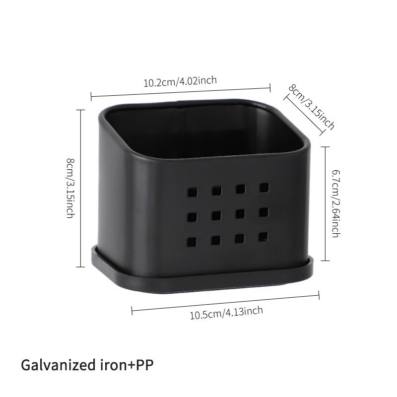 Metal Sponge Drainer Rack, Kitchen Storage Organizer, Sink Edge Storage Box - Space Saving & Durable