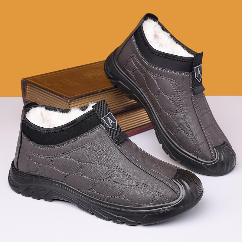 cloth shoes men's cotton shoes winter velvet warm men's shoes soft sole non-slip middle-aged and elderly father