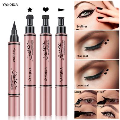 Love, Star Pattern Eyeliner Double-ended Liquid Eyeliner Waterproof and Not Easy To Dizzy Makeup Eyeliner