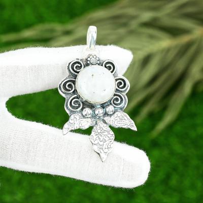 Schwestern Tag Angebot Regenbogen Mondstein Edelstein 925 Sterling Silber Zargenfassung Anhänger