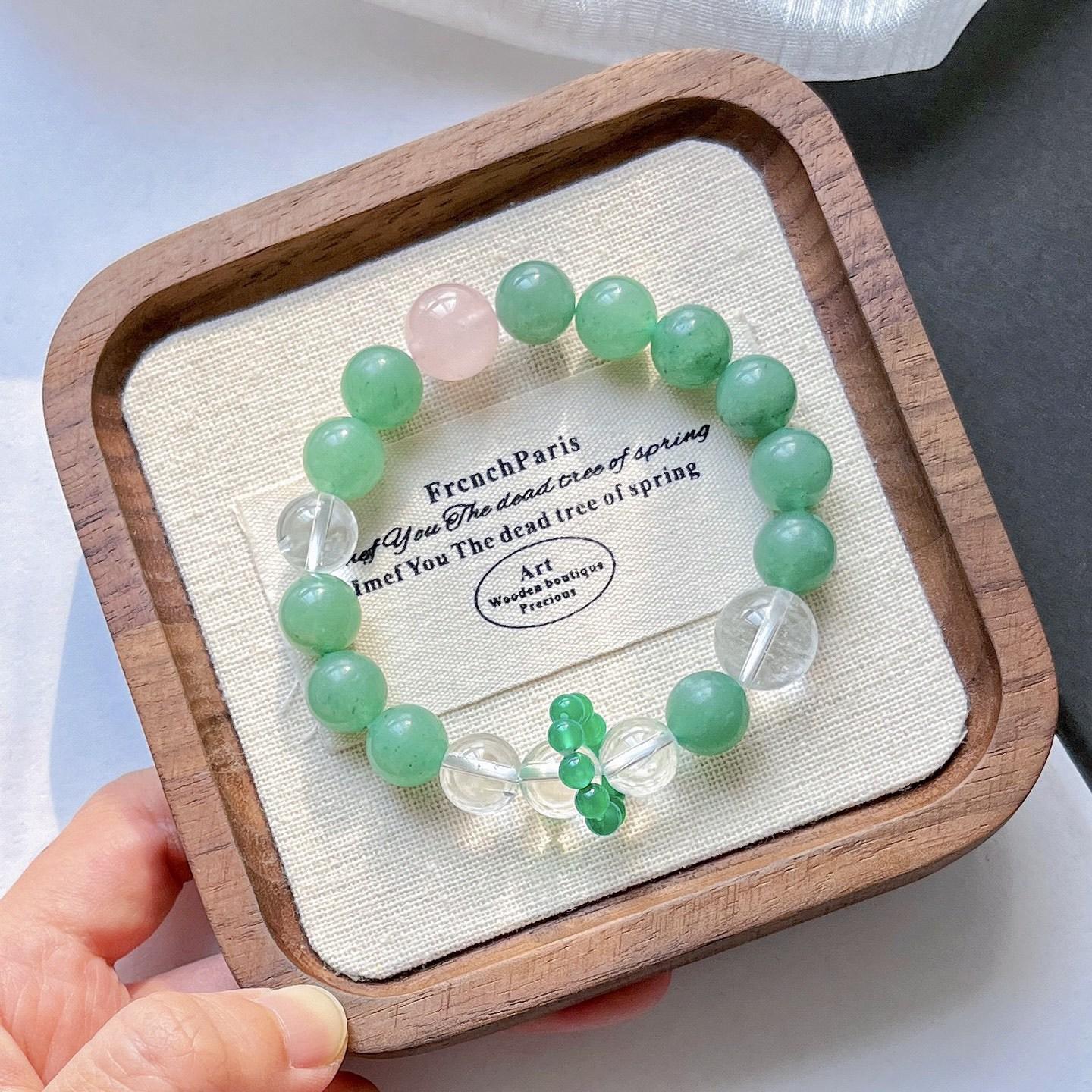 Natural Dongling Jade Madagascar Powder Crystal White Crystal Chalcedony Design Bracelet Bracelet