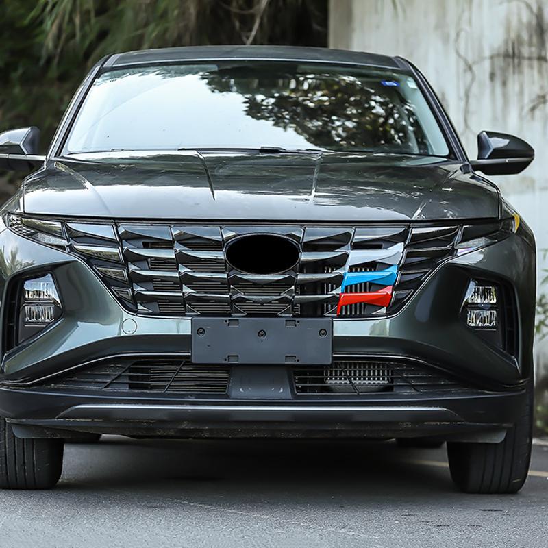 For Hyundai Tucson NX4    Hybrid N Line Head Front Grille Sport Stripes Grill Covers Frame Car Stickers Accessories