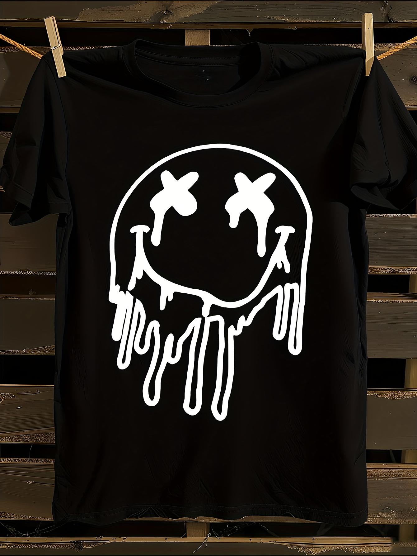 WoFunny Melting joyful Face Graphic T-shirt XL