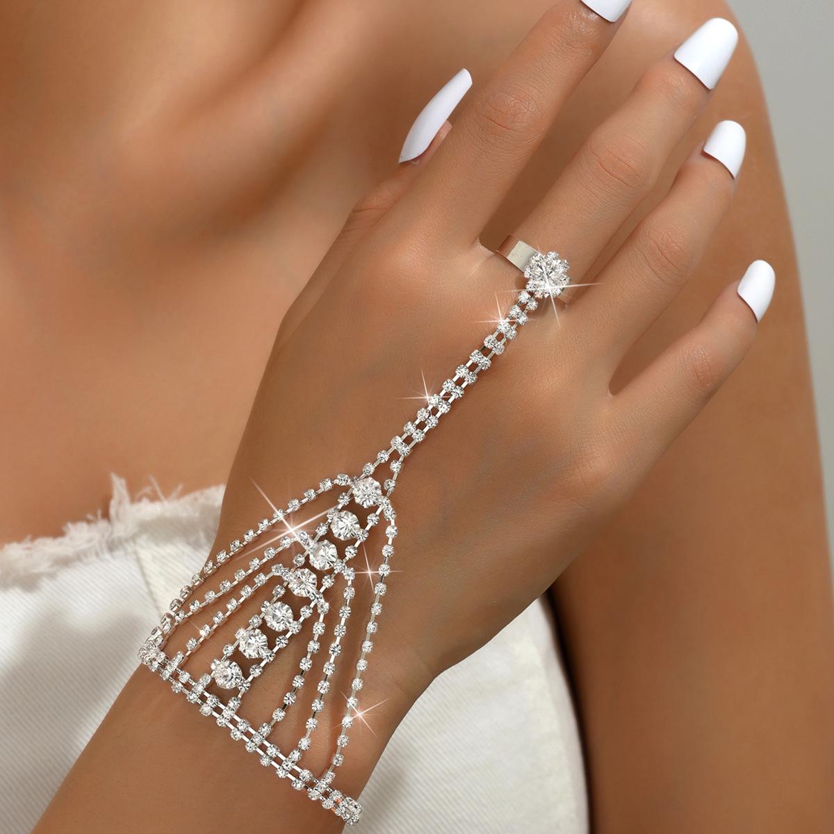 Элегантный многоцветный цветочный бриллиантовый свадебный ювелирный набор - Ожерелье, серьги-пусеты и браслет