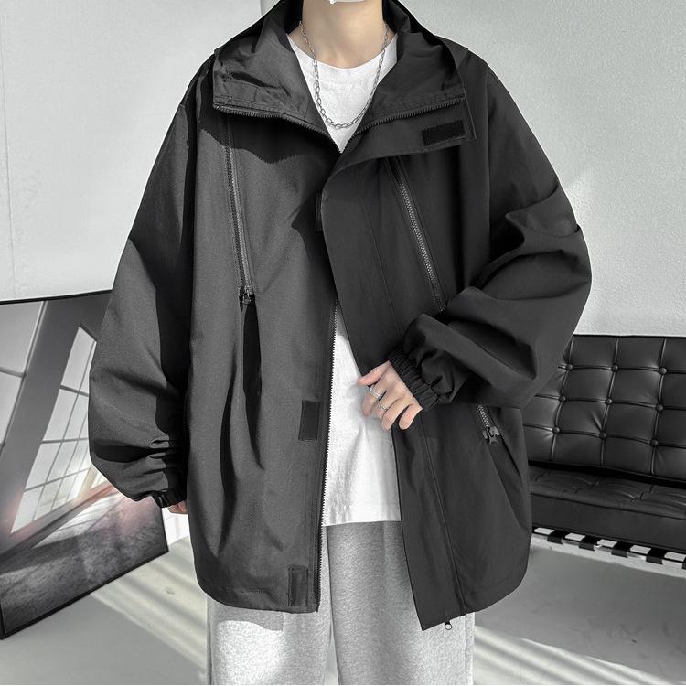 2024 Unisex Waterproof Windbreaker: Black Outdoor Jacket for Autumn & Winter