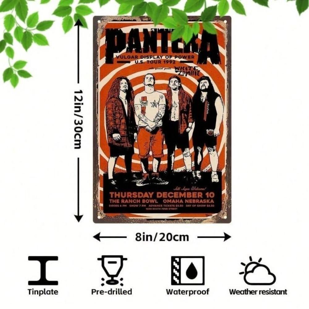 Kovový plakát Pantera Retro znamení 8x12 palců Vodotěsná dekorace garážové stěny