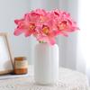 6pcs Realistic Artificial Cymbidium Flowers Real Touch Fake Flower  Outdoor Garden Decor