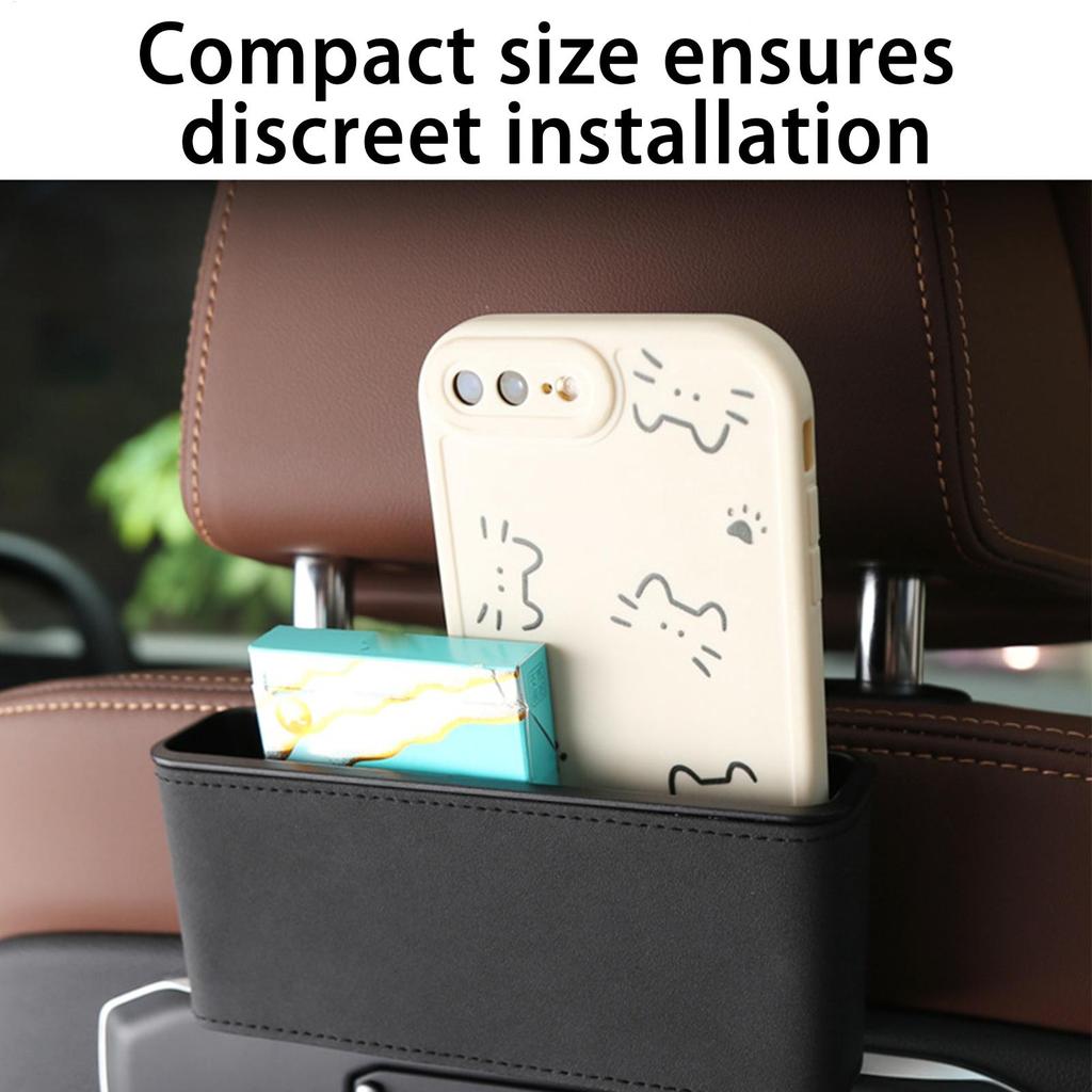 Car Seat Storage Organizer Leather Adhesive Holder Back Of Seat Car Organizer Storage Box For SUV RV Truck Sedan Automotive