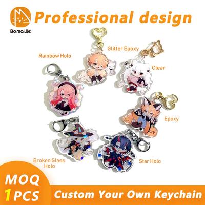 Custom Acrylic Key Chain Cartoon Llavero Keychain Po  Anime Charms Clear Acrylic  Designer Keychains