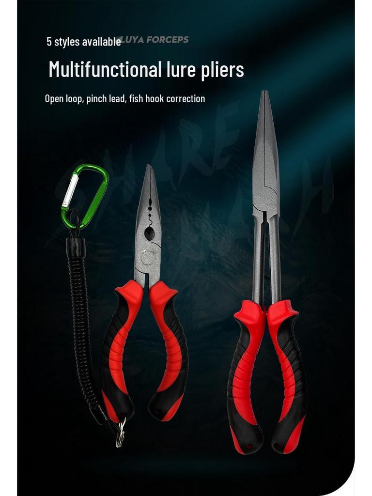 High-Carbon Steel Fishing Pliers with Tungsten Split Ring Opener