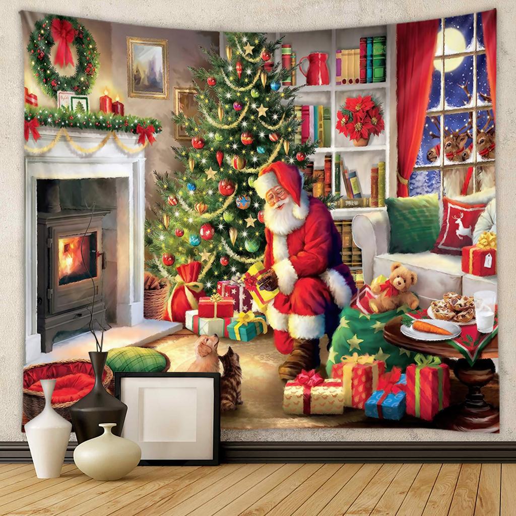 Grenzüberschreitender Außenhandelshintergrund, Stoffstil, hängender Stoff, Raum, hängender Stoff, Weihnachtsteppich