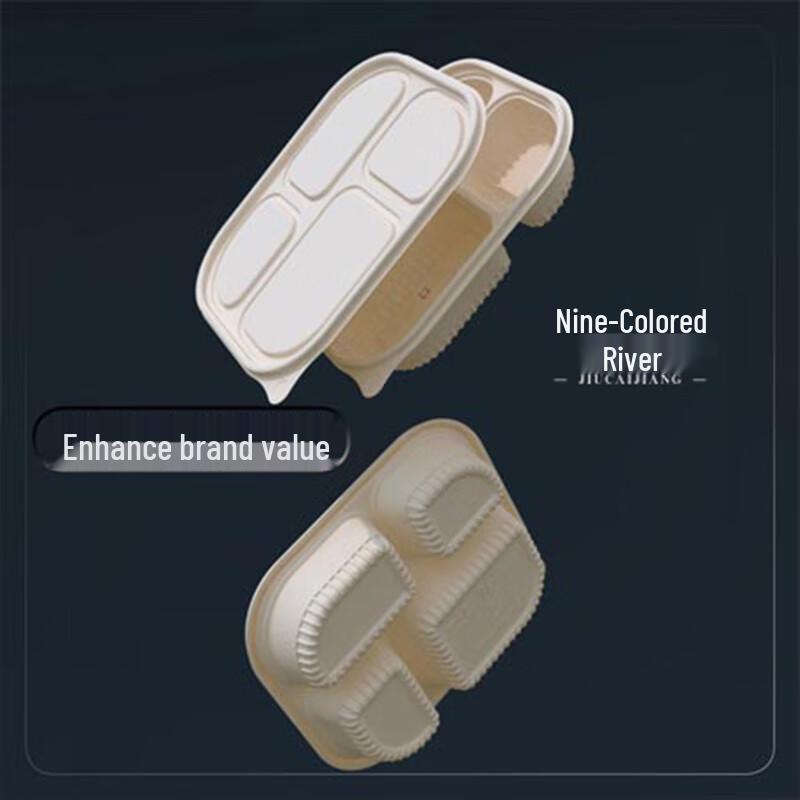 Degradable Corn Starch Disposable 5-Compartment Lunch Boxes