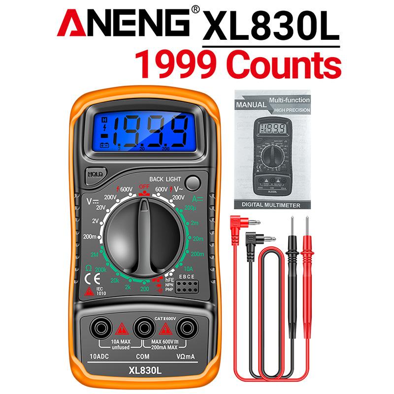 ANENG XL830L Digital Multimeter High-precision Voltage Current Meter Intelligent Portable Small Multimeter Transistor Data Hold
